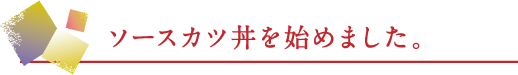 ソースカツ丼を始めました。